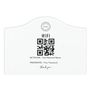 Custom Business WiFi Sign with Logo & QR Code