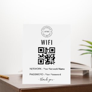 Custom Business WiFi Sign with Logo & QR Code