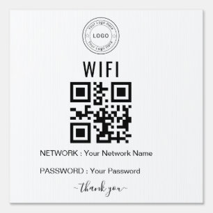 Custom Business WiFi Sign with Logo & QR Code