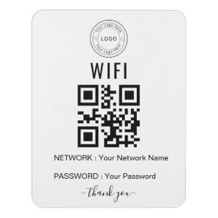 Custom Business WiFi Sign with Logo & QR Code