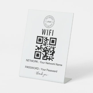 Custom Business WiFi Sign with Logo & QR Code