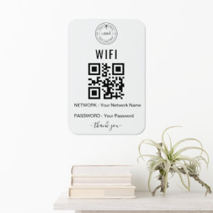 Custom Business WiFi Sign with Logo & QR Code