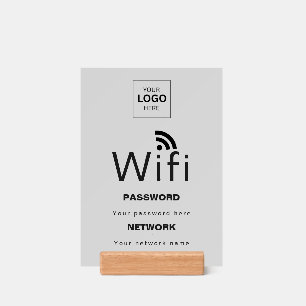 Custom Business WiFi Sign with Your Logo Holder