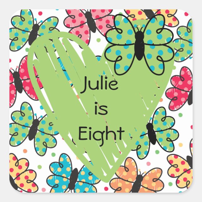 Custom Butterflies Sticker (Front)