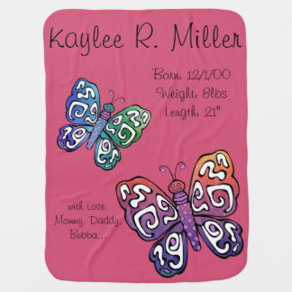 Custom Butterfly Baby Blanket