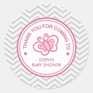 Custom Butterfly Baby Girl Shower Sticker
