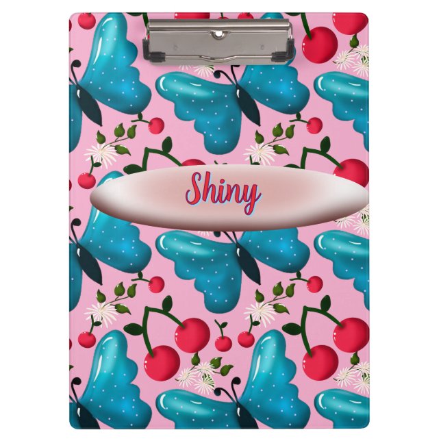 Custom butterfly floral pattern gift  clipboard (Front)