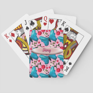 Custom butterfly floral pattern gift  poker cards