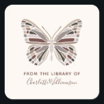 Custom Butterfly From The Library of Bookplate<br><div class="desc">Butterfly Illustration Custom From The Library Of Bookplate with Name</div>