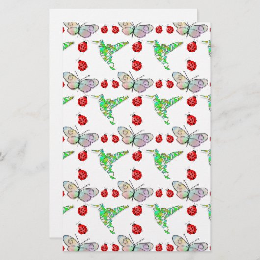 Custom Butterfly, Hummingbird and Ladybug Pattern (Front/Back)