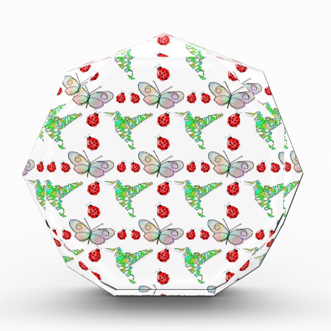 Custom Butterfly, Hummingbird and Ladybug Pattern Award (Front)