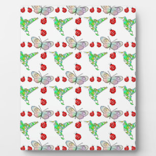 Custom Butterfly, Hummingbird and Ladybug Pattern Plaque