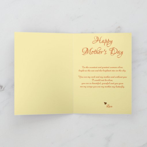 Custom Butterfly Mother's Day Card | Zazzle