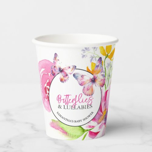 Custom Butterfly Paper Cups for Baby Shower