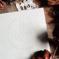 Custom Butterfly Stars Round Ex Libris Bookplate