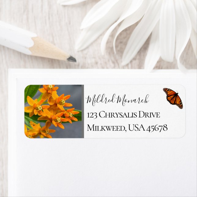 Custom Butterfly Weed Photo Native Wildflower Label (Insitu)