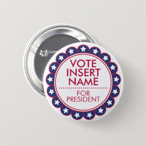 Custom Button Pin Vote Election Political Campaign