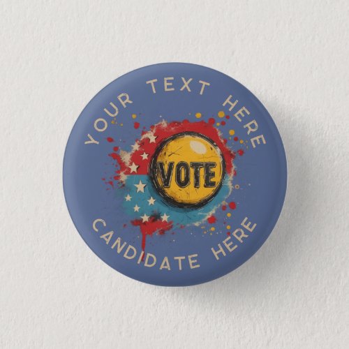 Custom Button  Retro American Vote Campaign