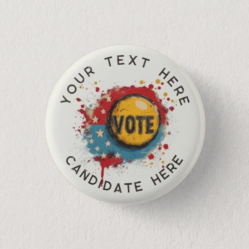 Custom Button  Retro American Vote Campaign
