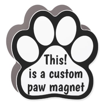 Custom by You Paw Print - Black on White Car Magnet