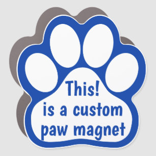 Custom by You Paw Print - Royal Blue on White Car Magnet