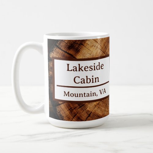 Custom Cabin Log Airbnb Vacation Rental Coffee Mug