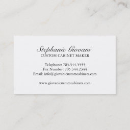 Custom Cabinet Maker Business Card 