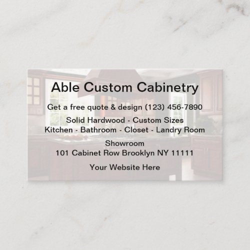 Custom Cabinetry Industry Business Card