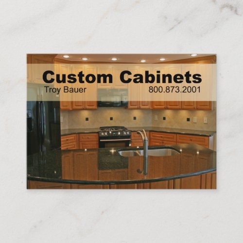 Custom Cabinets - Carpenter, Home Improvement Business Card Template