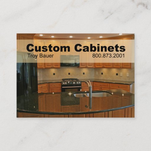Customizable Custom Cabinets - Carpenter, Home Improvement Business Card Template