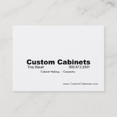 Custom Cabinets - Carpenter, Home Improvement Business Card (Back)