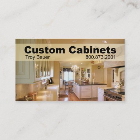 Custom Cabinets - Carpenter, Home Improvement Business Card