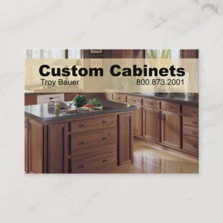 Custom Cabinets - Carpenter, Home Improvement Business Card