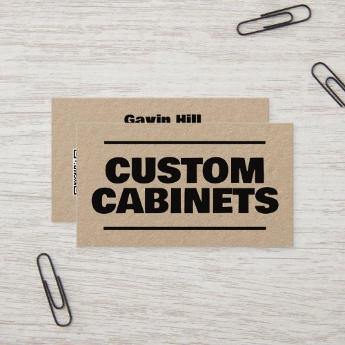 Custom Cabinets QR Kraft Business Card
