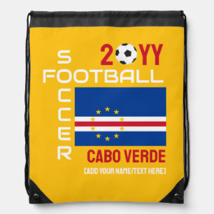 Custom Cabo Verde Football CAPE VERDE SOCCER Drawstring Bag