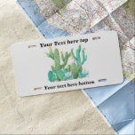 Custom Cactus Desert Southwest Cacti succulent License Plate<br><div class="desc">This design may be personalized in the area provided by changing the photo and/or text. Or it can be customized by choosing the click to customize further option and delete or change the color, the background, add text, change the text color or style, or delete the text for an image...</div>