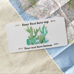 Custom Cactus Desert Southwest Cacti succulent License Plate