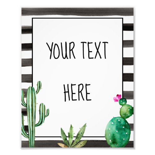 Custom Cactus Fiesta Birthday Party Table Sign