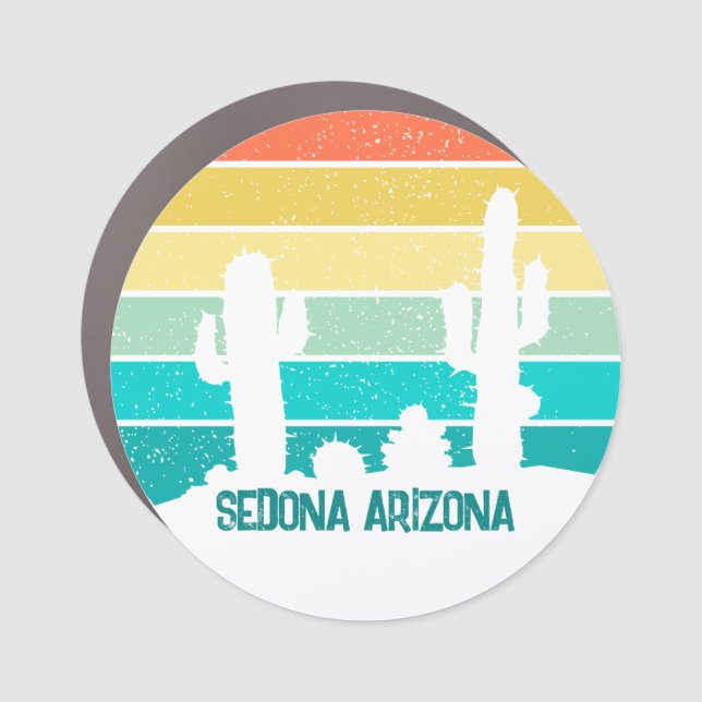 Custom Cactus Sunset Arizona Desert Town Car Magnet (Front)