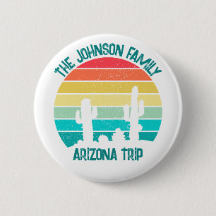 Custom Cactus Sunset Arizona Desert Trip Button