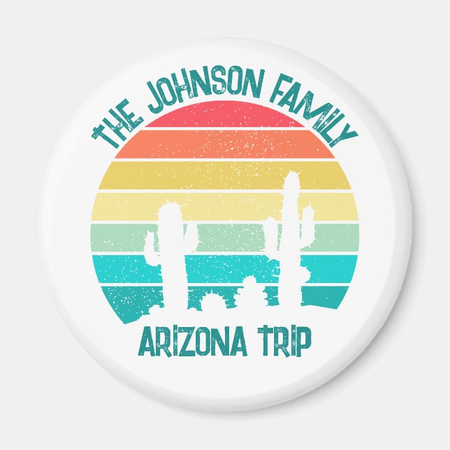 Custom Cactus Sunset Arizona Desert Trip Magnet (Front)