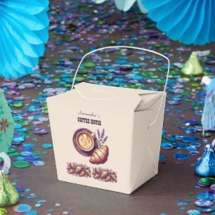 Custom Cafe Merch Vintage Croissant With Lavend Favor Boxes