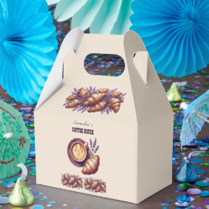 Custom Cafe Merch Vintage Croissant With Lavend Favor Boxes