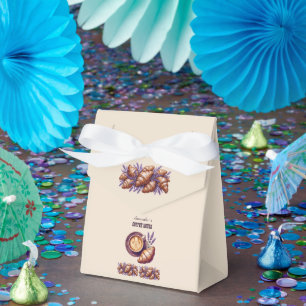Custom Cafe Merch Vintage Croissant With Lavend Favor Boxes
