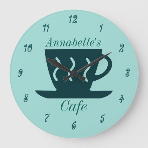 Custom Cafe or Diner Coffee Shop Large Clock