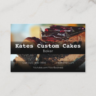 Custom Cake Baker Birthday Business Company Busine Card