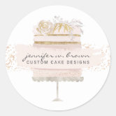 Wedding Cake Glitter Drip Purple Bakery Classic Round Sticker