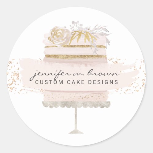 Custom Cake Bakery Classic Round Sticker