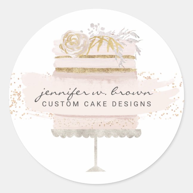Custom Cake Bakery Classic Round Sticker
