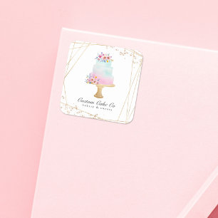 Custom Cake Co Bakery Business Sticker